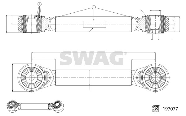 Brat/bieleta suspensie, stabilizator 33 11 2460 SWAG